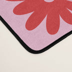 Pink & Red Checkerboard Flower Pattern Desk Mat Gallery Image 4