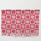 Pink & Red Checkerboard Flower Pattern Wall Hanging Gallery Image 1