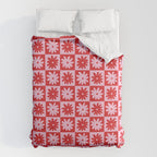 Pink & Red Checkerboard Flower Pattern Duvet Cover Gallery Image 6