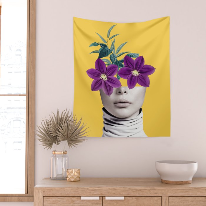 Floral Portrait 2 Wall Tapestry Gallery Image 2