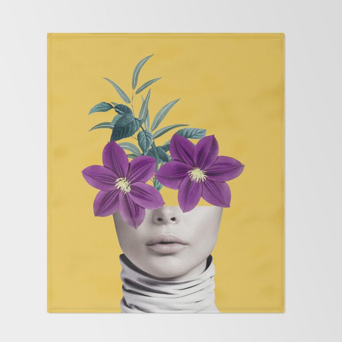 Floral Portrait 2 Throw Blanket Gallery Image 2