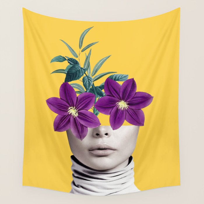 Floral Portrait 2 Wall Tapestry Gallery Image 1