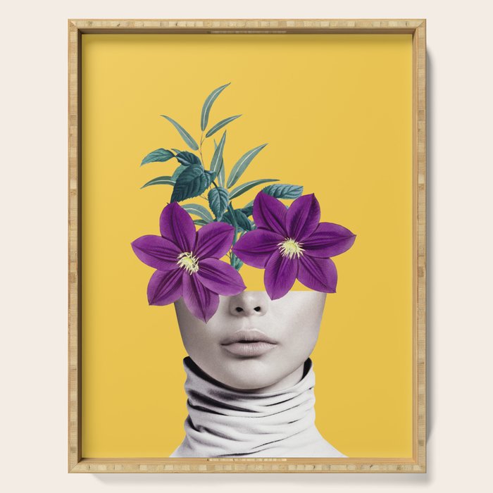 Floral Portrait 2 Serving Tray Gallery Image 1