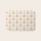 block print floral - terracotta cream Bath Mat Gallery Image 1