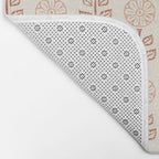 block print floral - terracotta cream Bath Mat Gallery Image 2
