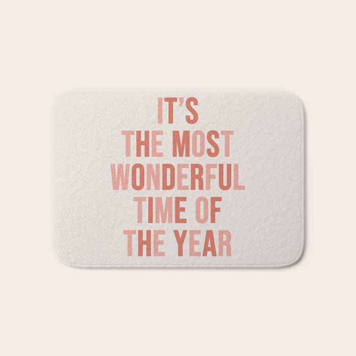 The Most Wonderful Time Of The Year Warm Pink Bath Mat Gallery Image 1