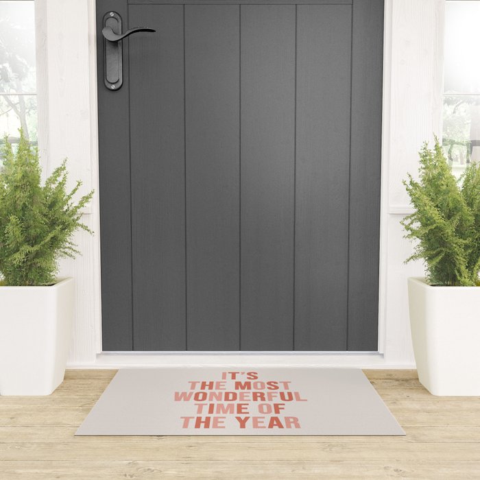 The Most Wonderful Time Of The Year Warm Pink Welcome Mat Gallery Image 3
