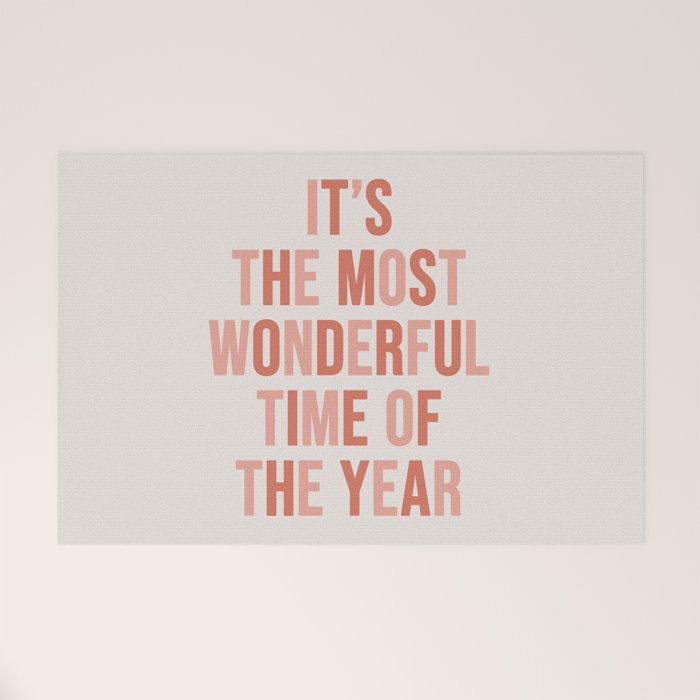 The Most Wonderful Time Of The Year Warm Pink Welcome Mat Gallery Image 1