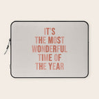 The Most Wonderful Time Of The Year Warm Pink Laptop Sleeve Gallery Image 1
