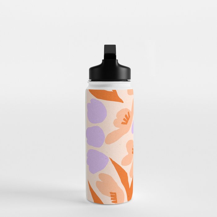 Tulips. Retro cottagecore floral illustration Water Bottle Gallery Image 3