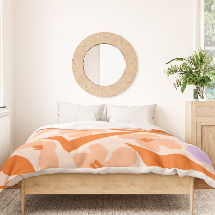 Tulips. Retro cottagecore floral illustration Duvet Cover Gallery Image 3