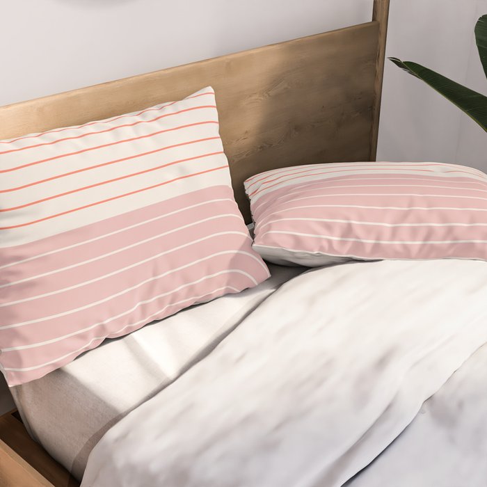 Two Tone Line Curvature XIX Pillow Sham Gallery Image 2
