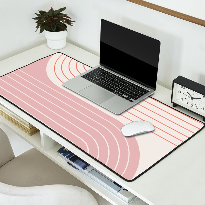 Two Tone Line Curvature XIX Desk Mat Gallery Image 2