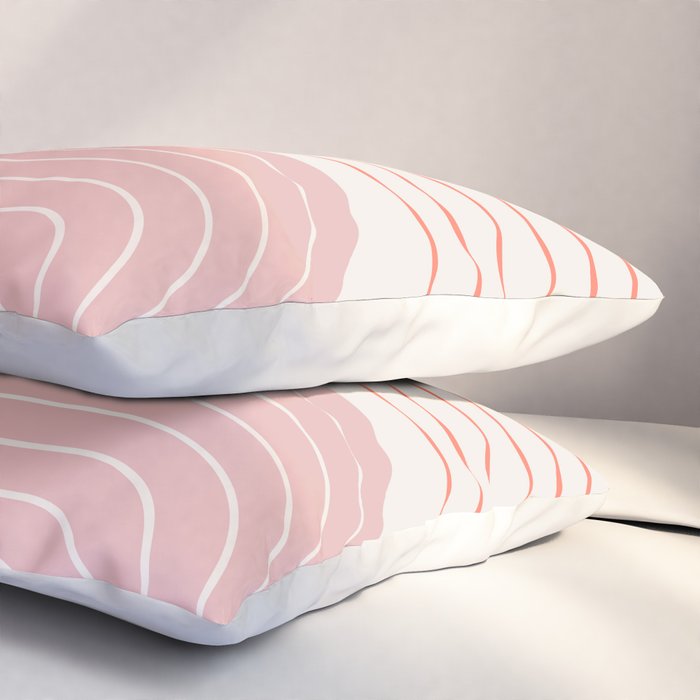 Two Tone Line Curvature XIX Pillow Sham Gallery Image 3
