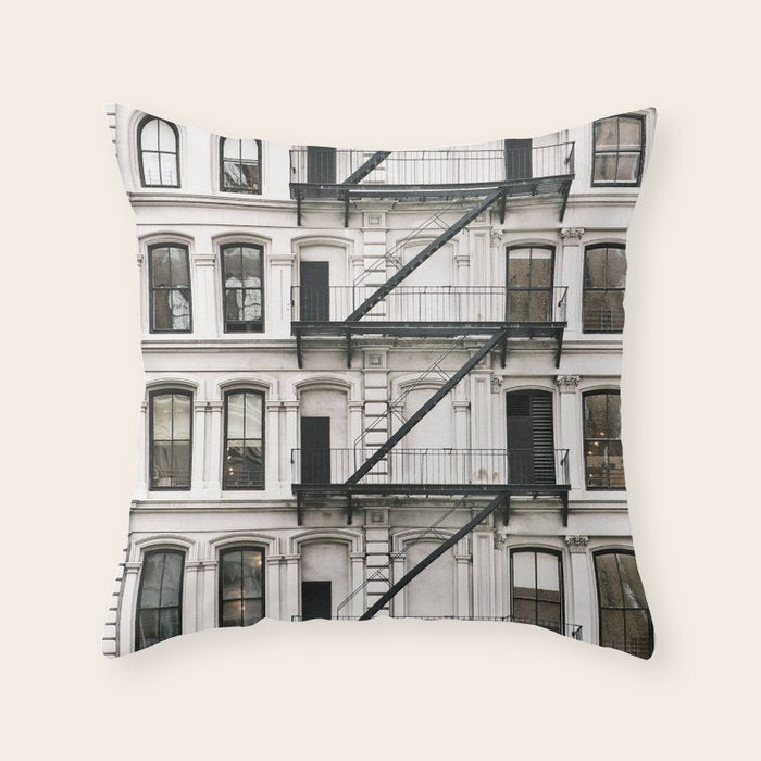 Tribeca Fire Escapes - New York City Photography Throw Pillow Gallery Image 6