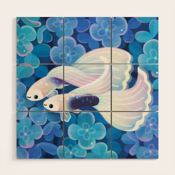 White tuxedo guppy Wood Wall Art Gallery Image 1