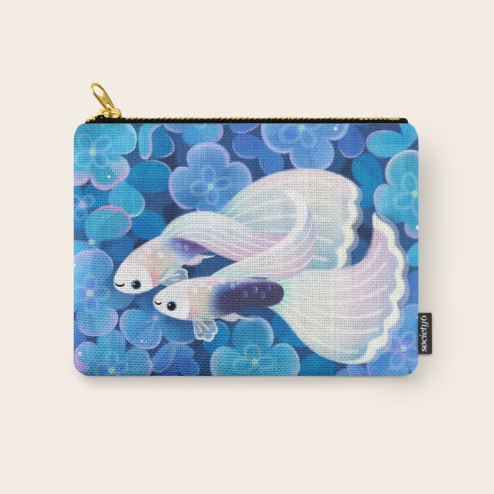 White tuxedo guppy Carry All Pouch Gallery Image 1