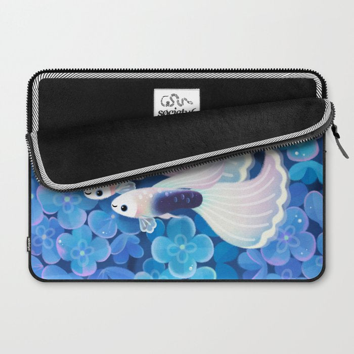 White tuxedo guppy Laptop Sleeve Gallery Image 2