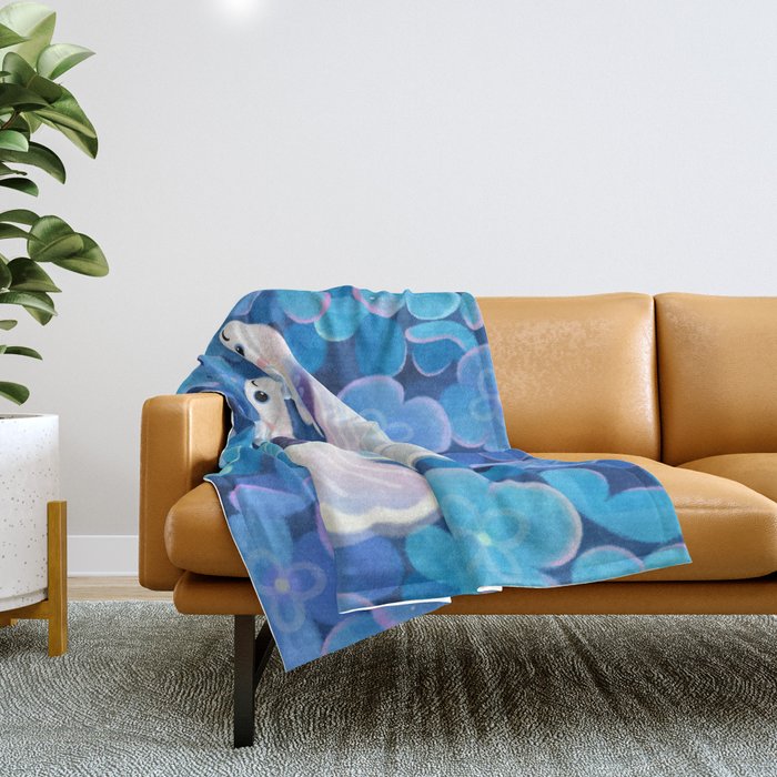 White tuxedo guppy Throw Blanket Gallery Image 1