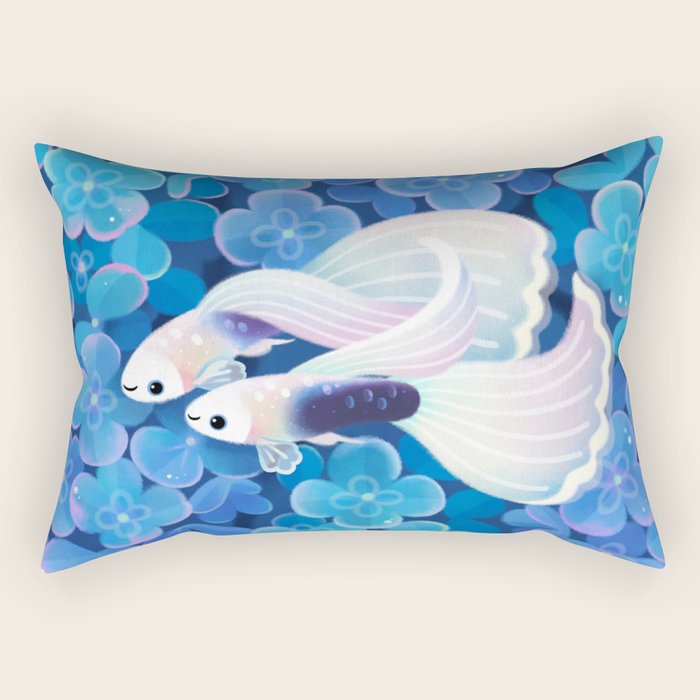 White tuxedo guppy Rectangular Pillow Gallery Image 1