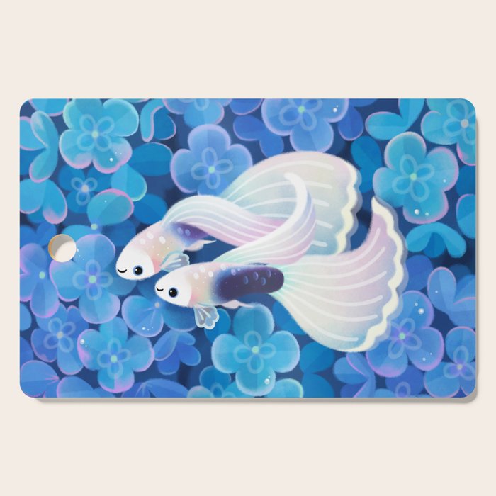 White tuxedo guppy Cutting Board Gallery Image 1