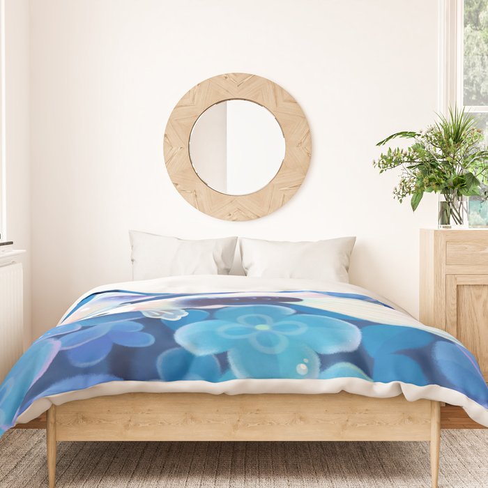 White tuxedo guppy Duvet Cover Gallery Image 3