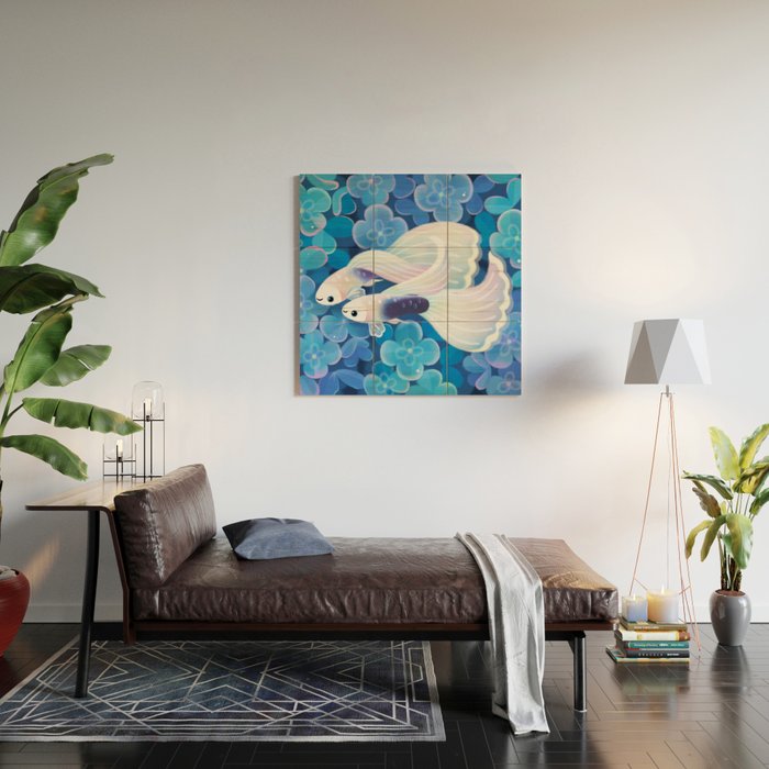 White tuxedo guppy Wood Wall Art Gallery Image 2