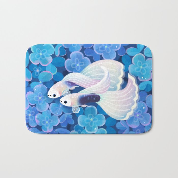White tuxedo guppy Bath Mat Gallery Image 1