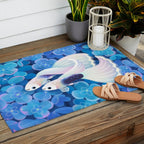 White tuxedo guppy Outdoor Rug Gallery Image 2