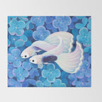 White tuxedo guppy Throw Blanket Gallery Image 2