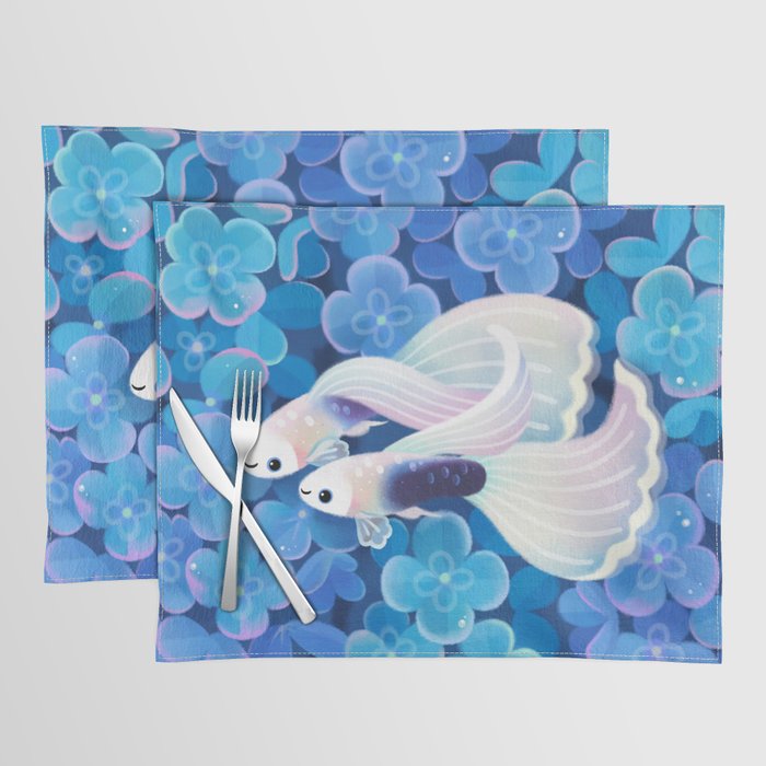 White tuxedo guppy Placemat Gallery Image 1