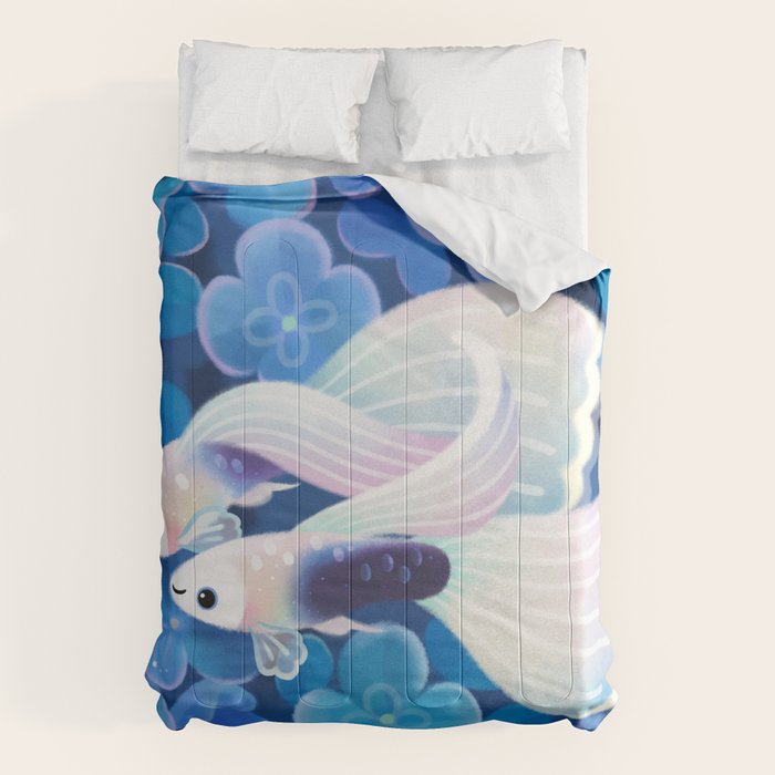 White tuxedo guppy Comforter Gallery Image 1