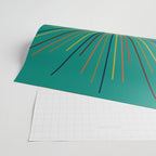 Mid-Century Modern Sunburst - Minimalist Abstract Sun in Mid Mod Orange, Olive, Mustard, and Teal Turquoise Wrapping Paper Gallery Image 2