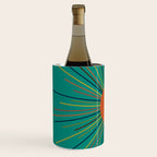 Mid-Century Modern Sunburst - Minimalist Abstract Sun in Mid Mod Orange, Olive, Mustard, and Teal Turquoise Wine Chiller Gallery Image 2