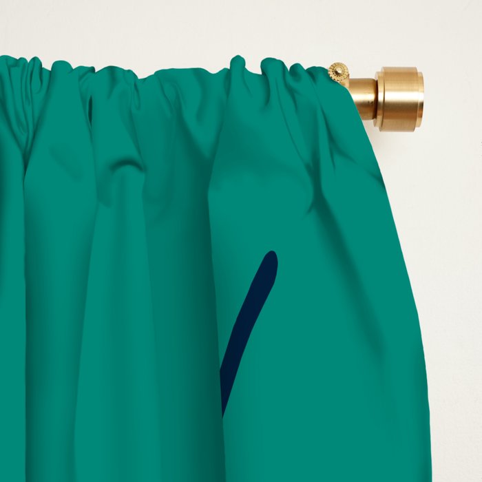 Mid-Century Modern Sunburst - Minimalist Abstract Sun in Mid Mod Orange, Olive, Mustard, and Teal Turquoise Window Curtain Gallery Image 2