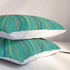 Mid-Century Modern Sunburst - Minimalist Abstract Sun in Mid Mod Orange, Olive, Mustard, and Teal Turquoise Pillow Sham Gallery Image 3
