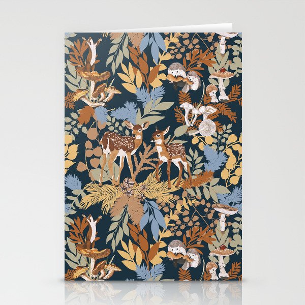Colorful Dark Forest Animals B Stationery Card Gallery Image 1