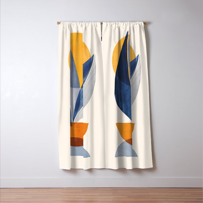 Sunshine Stack / Mid Century Abstract Illustration Window Curtain Gallery Image 3