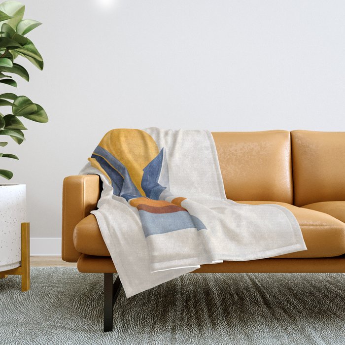 Sunshine Stack / Mid Century Abstract Illustration Throw Blanket Gallery Image 1