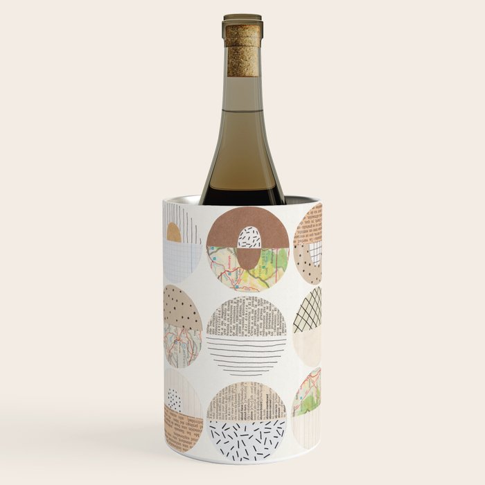 Patterned Circles: Maps & Kraft Paper Wine Chiller Gallery Image 3