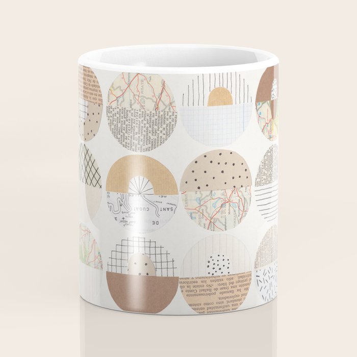 Patterned Circles: Maps & Kraft Paper Coffee Mug Gallery Image 4