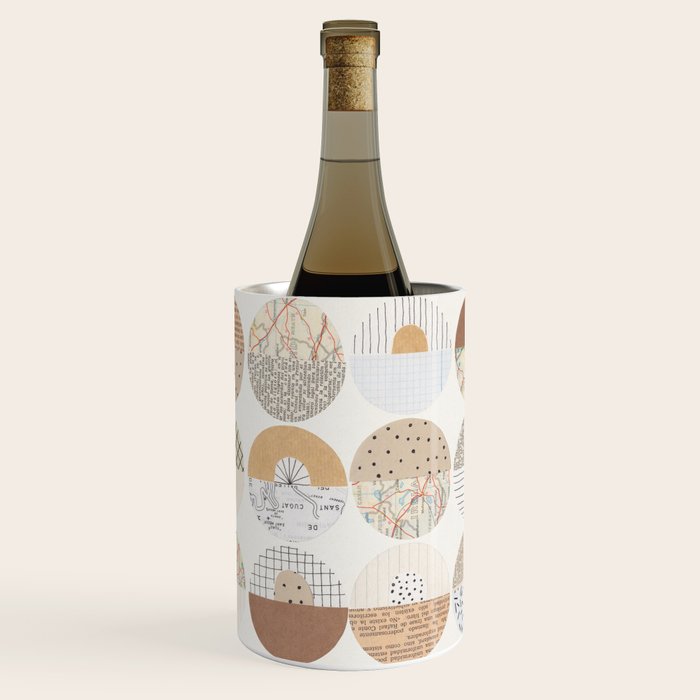 Patterned Circles: Maps & Kraft Paper Wine Chiller Gallery Image 1