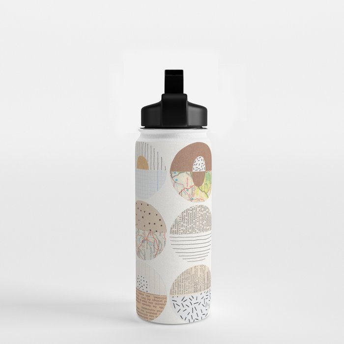 Patterned Circles: Maps & Kraft Paper Water Bottle Gallery Image 2