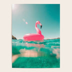 Tropical Summer Ocean, Pink Flamingo Pool Float Poster Gallery Image 4