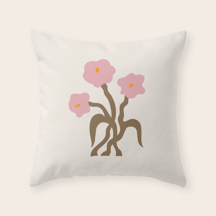 Flower Market, Vienna, Modern Art, Botanical retro art Throw Pillow Gallery Image 6