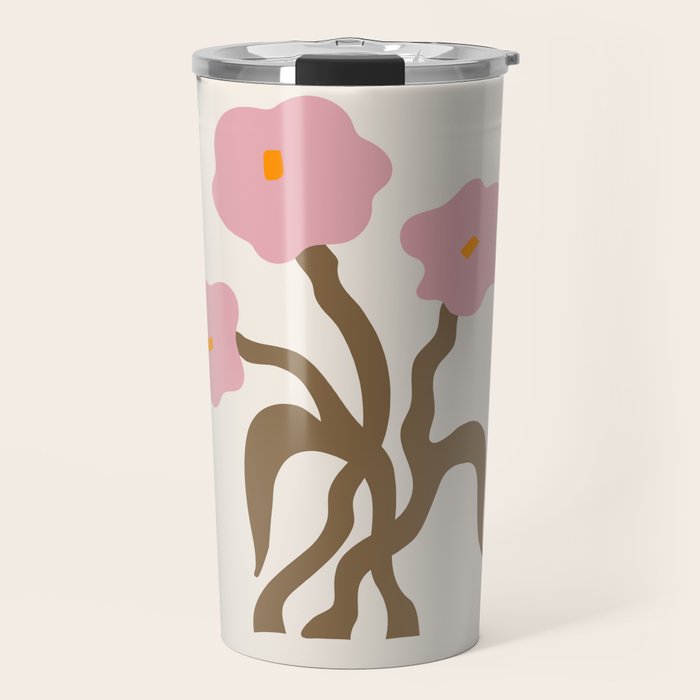 Flower Market, Vienna, Modern Art, Botanical retro art Travel Mug Gallery Image 1