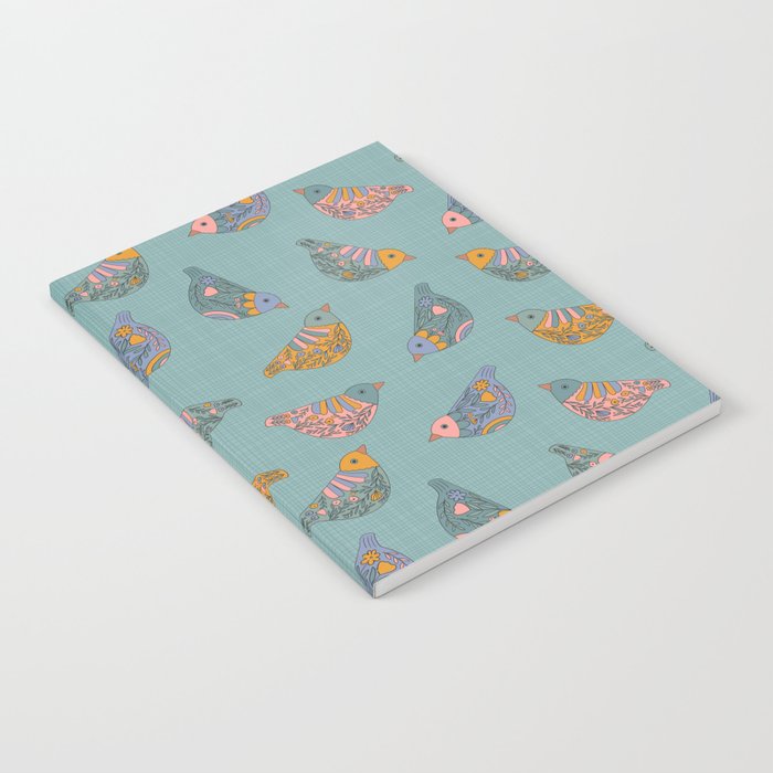 Pastel Bird Pattern  Notebook Gallery Image 1