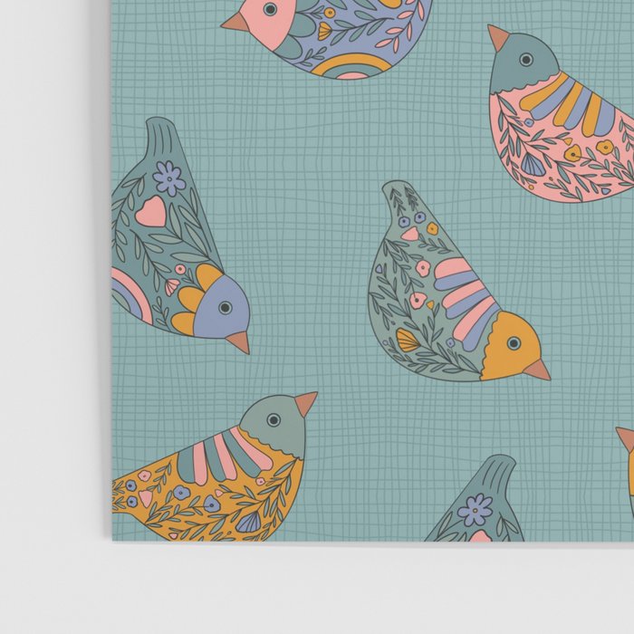 Pastel Bird Pattern  Poster Gallery Image 3