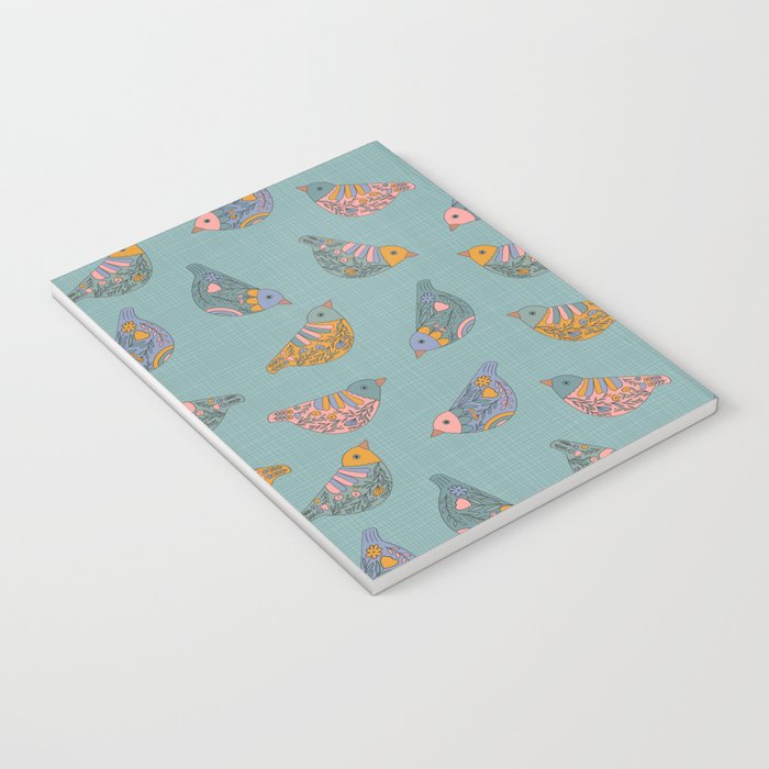 Pastel Bird Pattern  Notebook Gallery Image 3