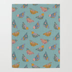 Pastel Bird Pattern  Poster Gallery Image 4
